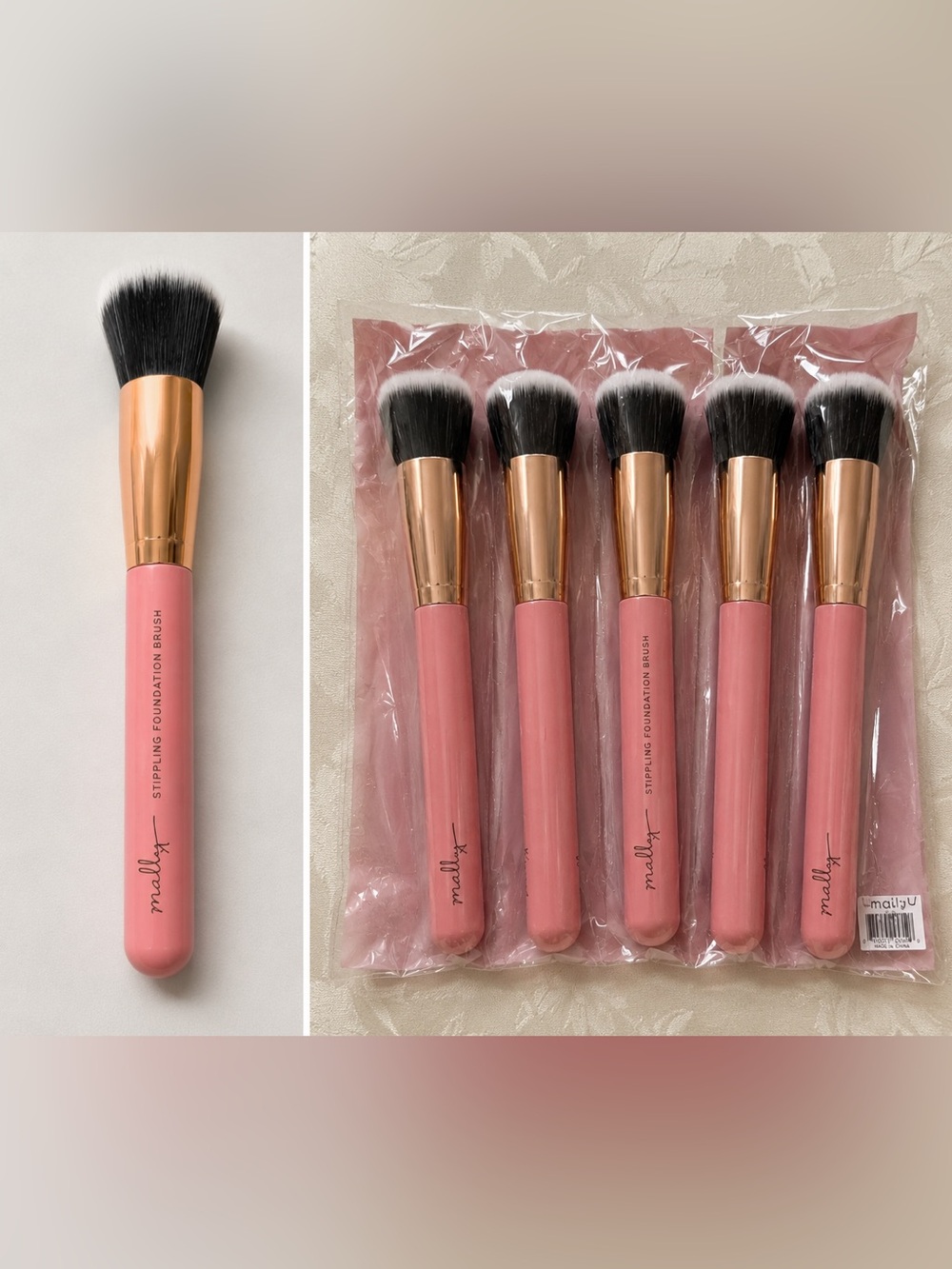 Mally XO Stippling Foundation Brush Set of 5 NIP ✨ - Picture 4 of 4